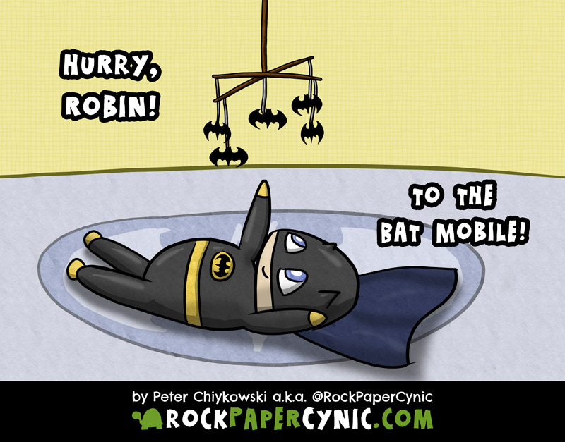Batman fights crime with the powers of adorable and sleepiness