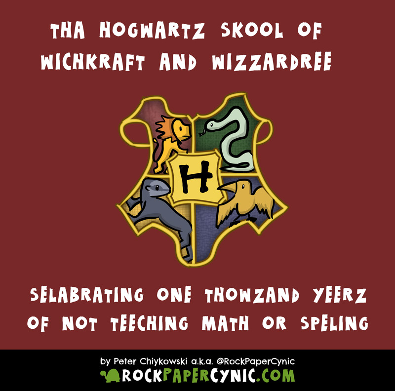we explain why most graduates of the Hogwarts School of Witchcraft and Wizardry are functionally illiterate (this probably includes Harry Potter)