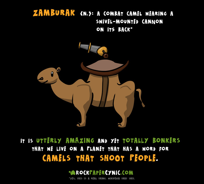 we explain the zamburak, a cannon-wielding camel THAT IS A FOR REALS THING in language and history